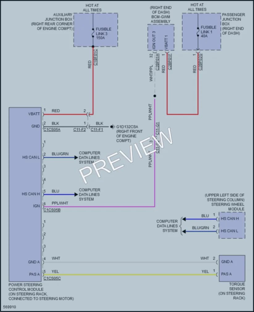 2018 LandRover RangeRover Electronic Power Steering wiring diagram preview