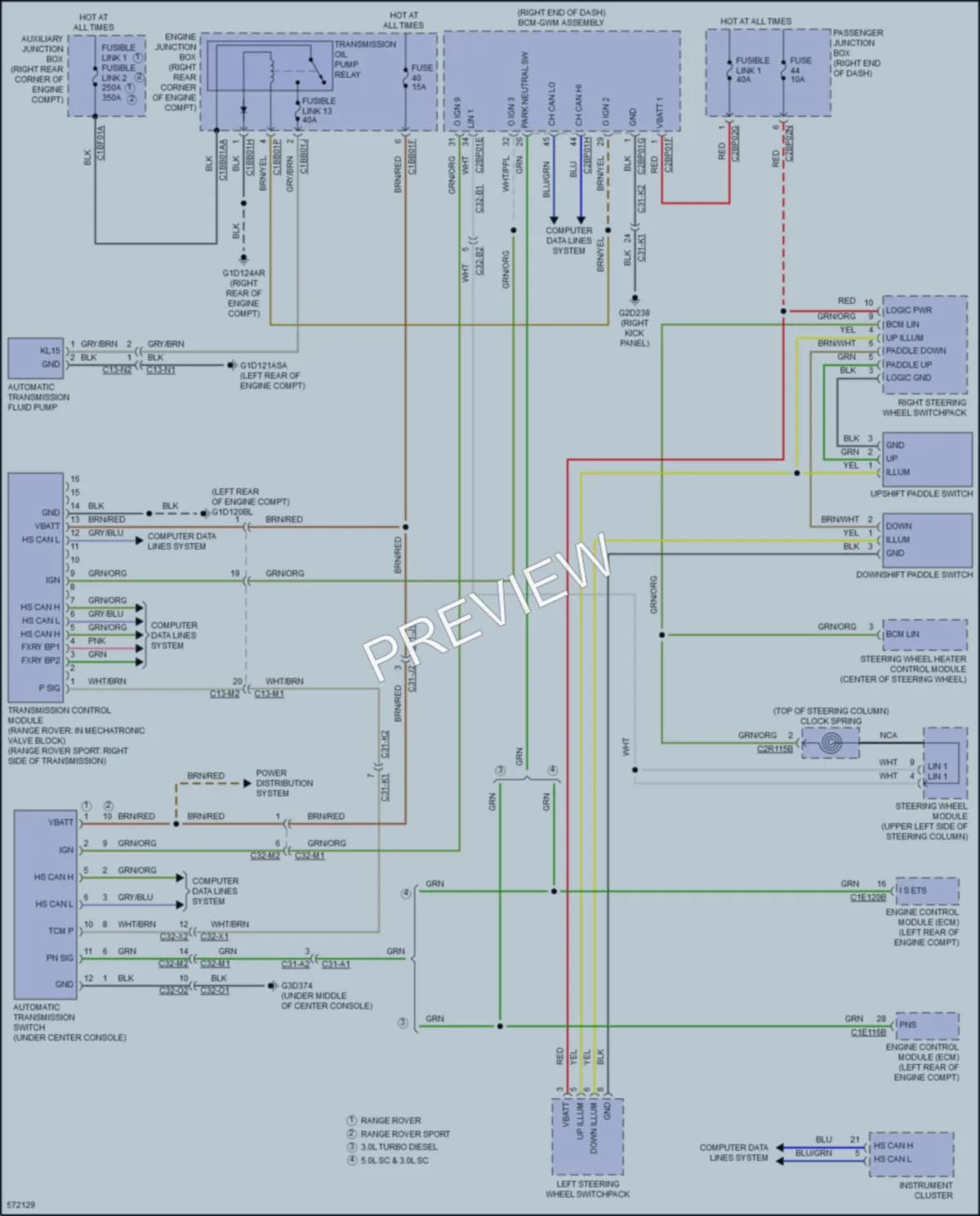2018 LandRover RangeRover Transmission wiring diagram preview