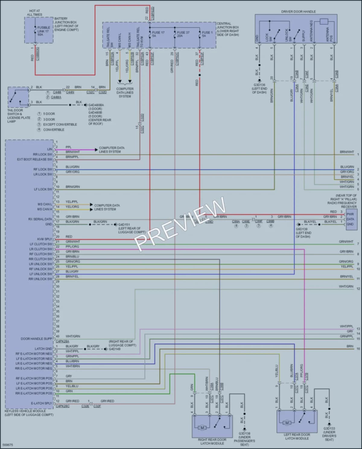 2018 LandRover RangeRoverEvoque Power Door Locks wiring diagram preview