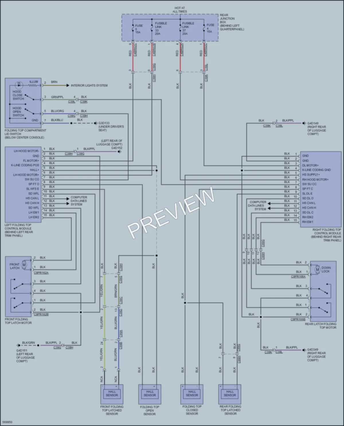 2018 LandRover RangeRoverEvoque Power Top Sunroof wiring diagram preview