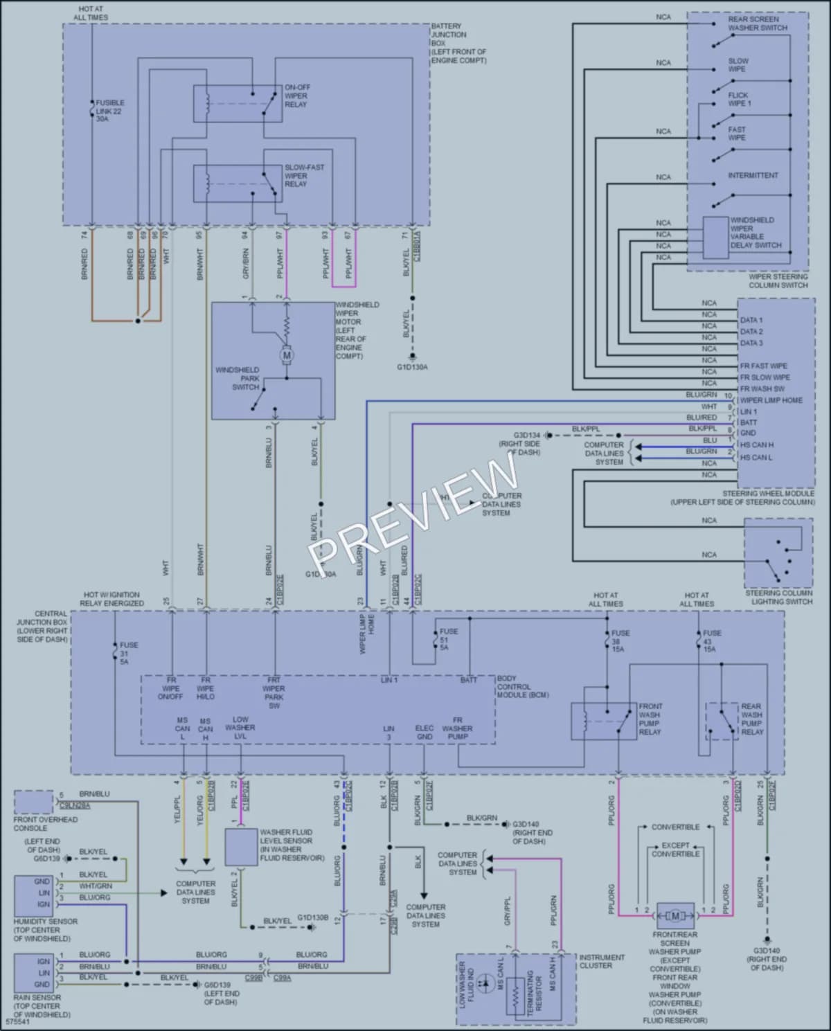 2018 LandRover RangeRoverEvoque Wiper Washer wiring diagram preview