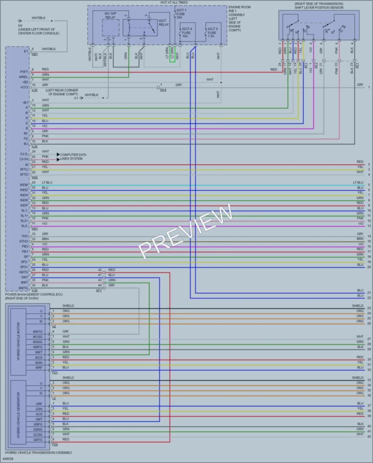 2018 Lexus GS450h Transmission wiring diagram preview