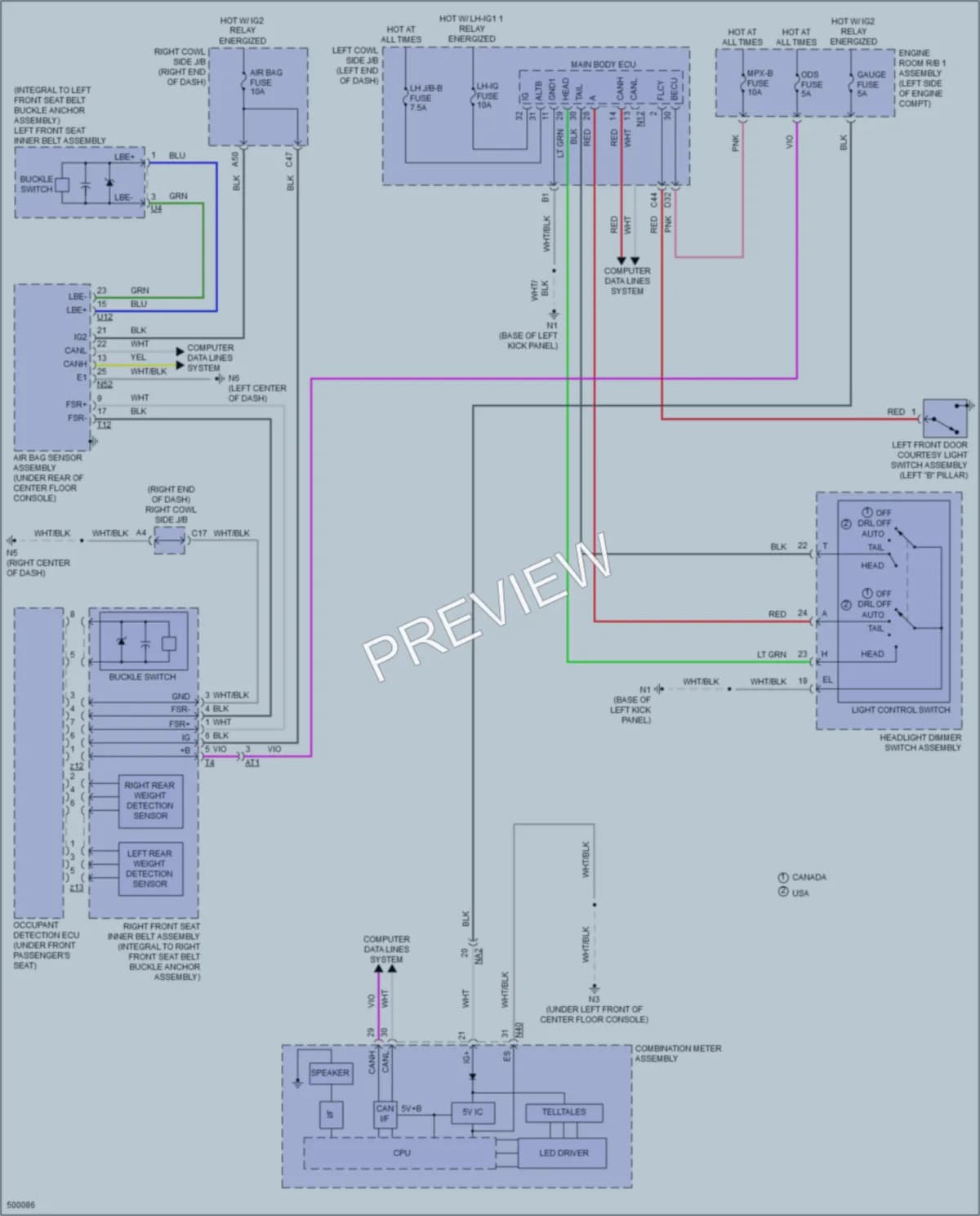 2018 Lexus GS450h Warning Systems wiring diagram preview