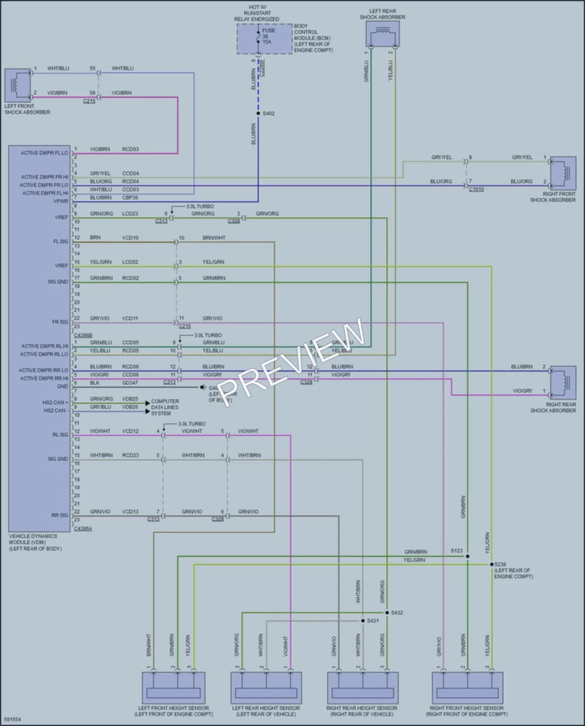 2018 Lincoln Continental Electronic Suspension wiring diagram preview