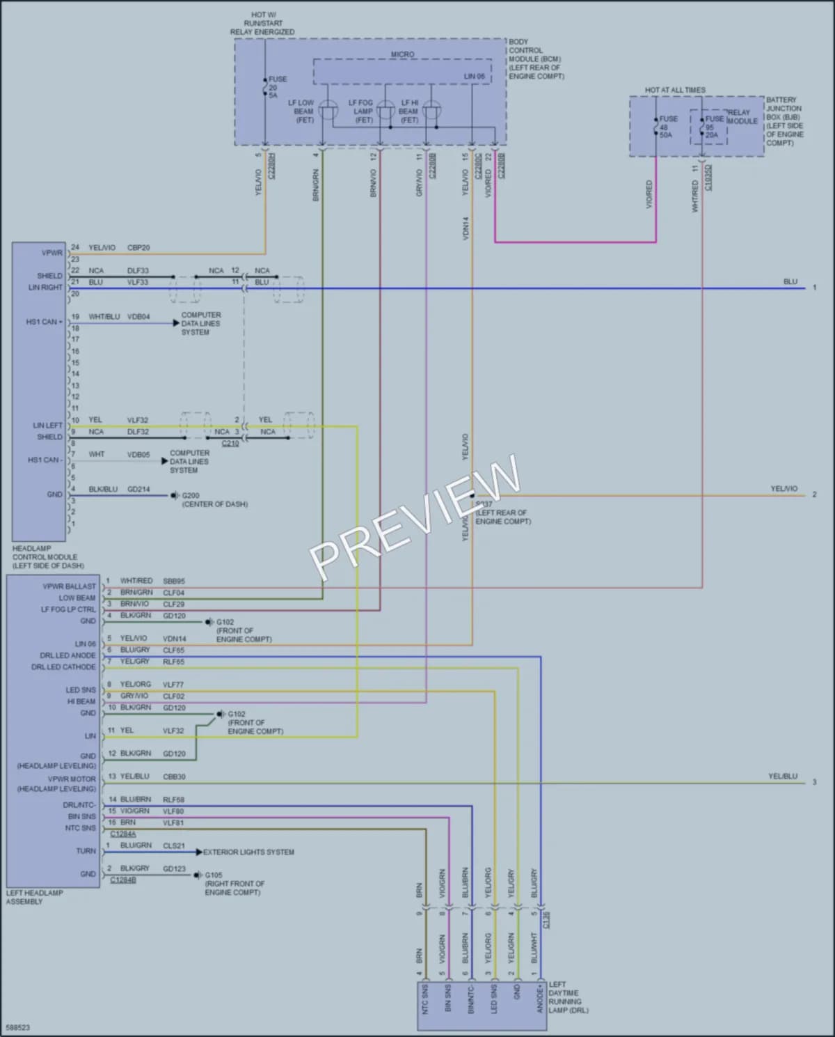 2018 Lincoln Continental Headlights wiring diagram preview