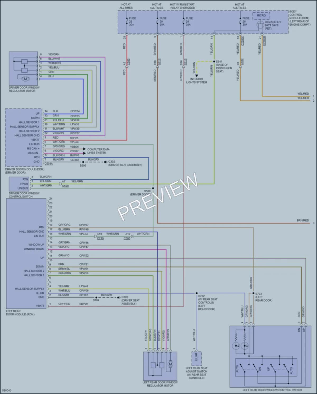 2018 Lincoln Continental Power Windows wiring diagram preview