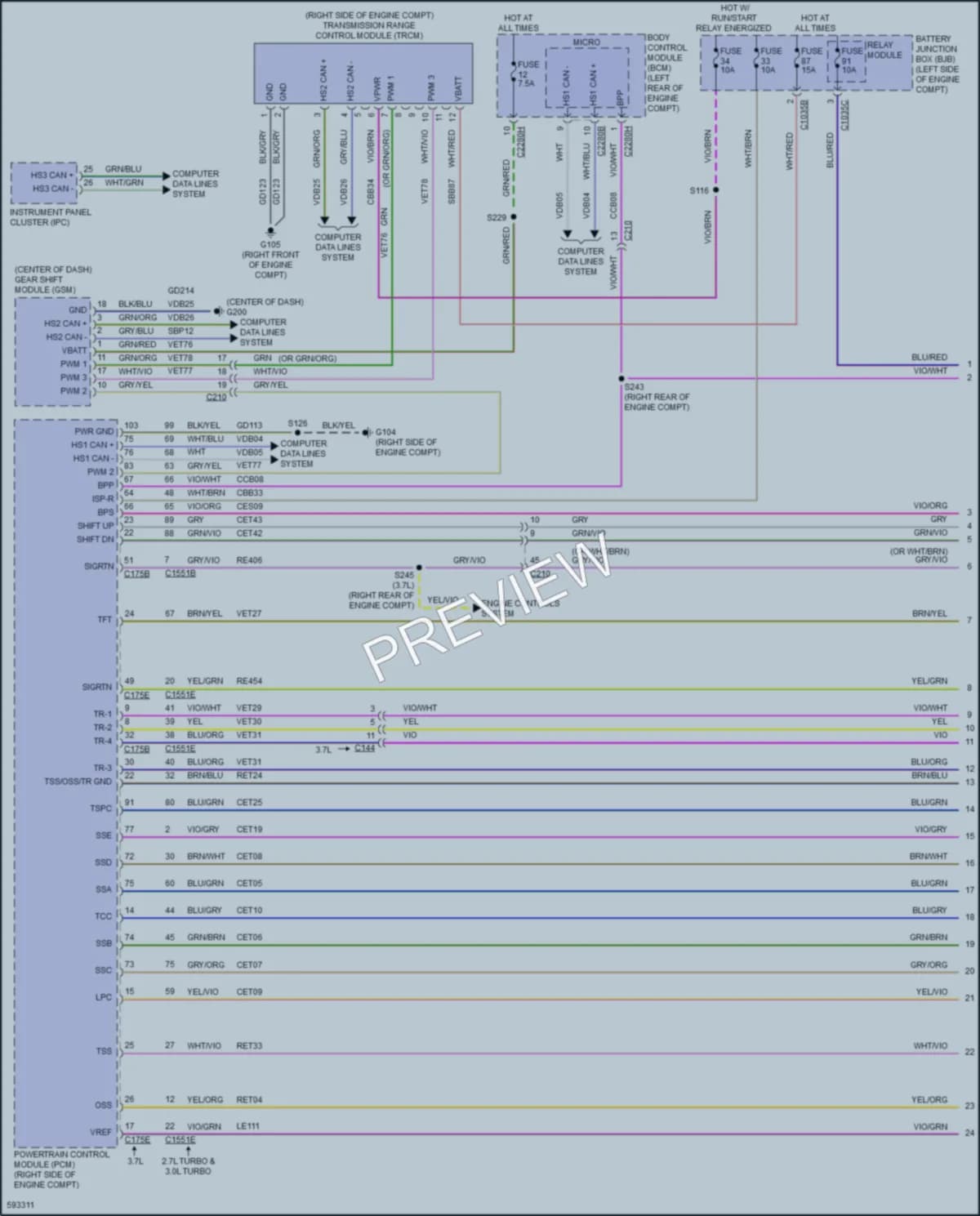 2018 Lincoln Continental Transmission wiring diagram preview