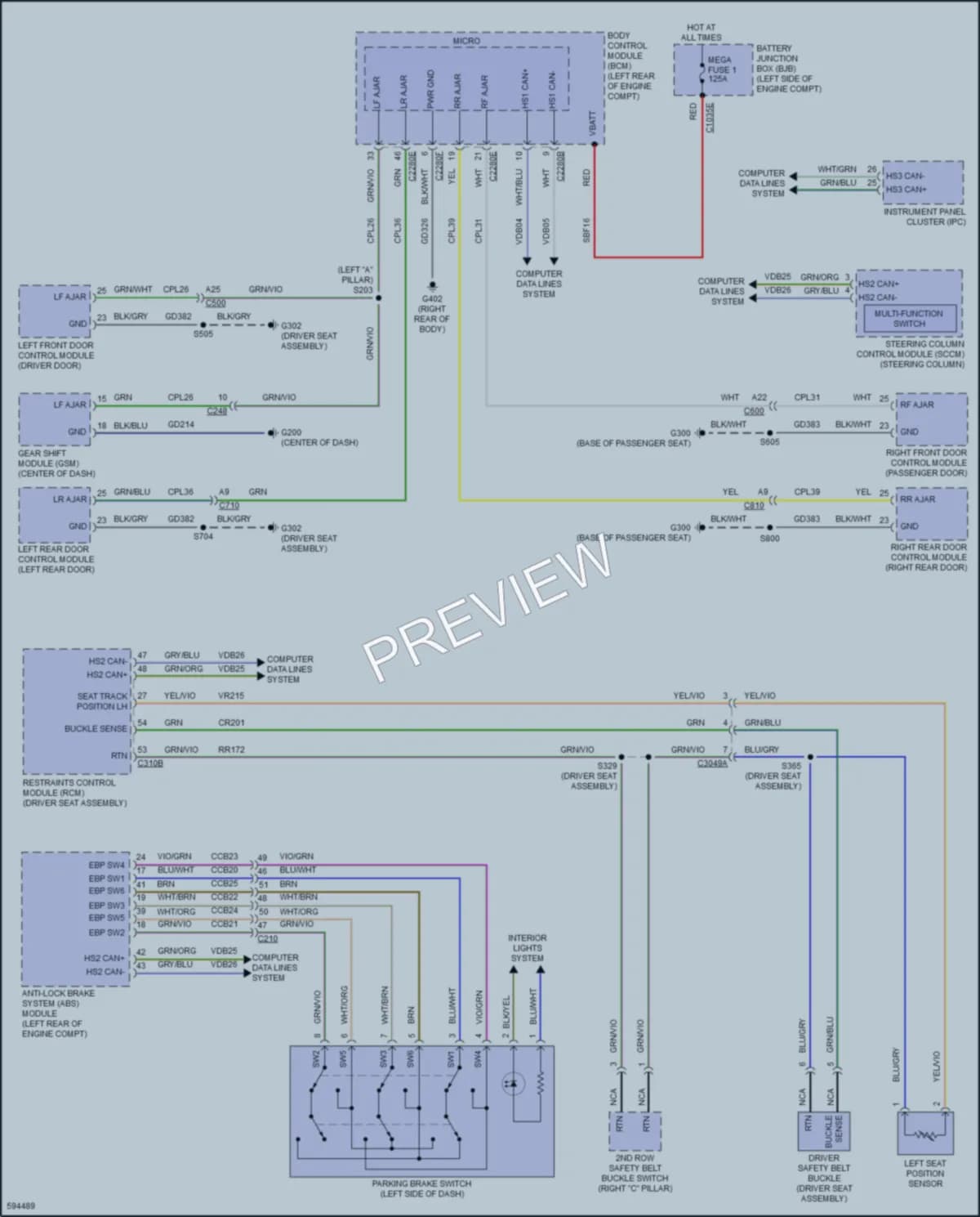 2018 Lincoln Continental Warning Systems wiring diagram preview