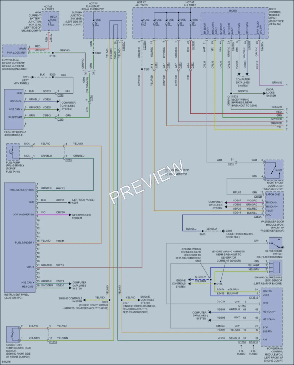 2018 Lincoln MKC Instrument Cluster wiring diagram preview