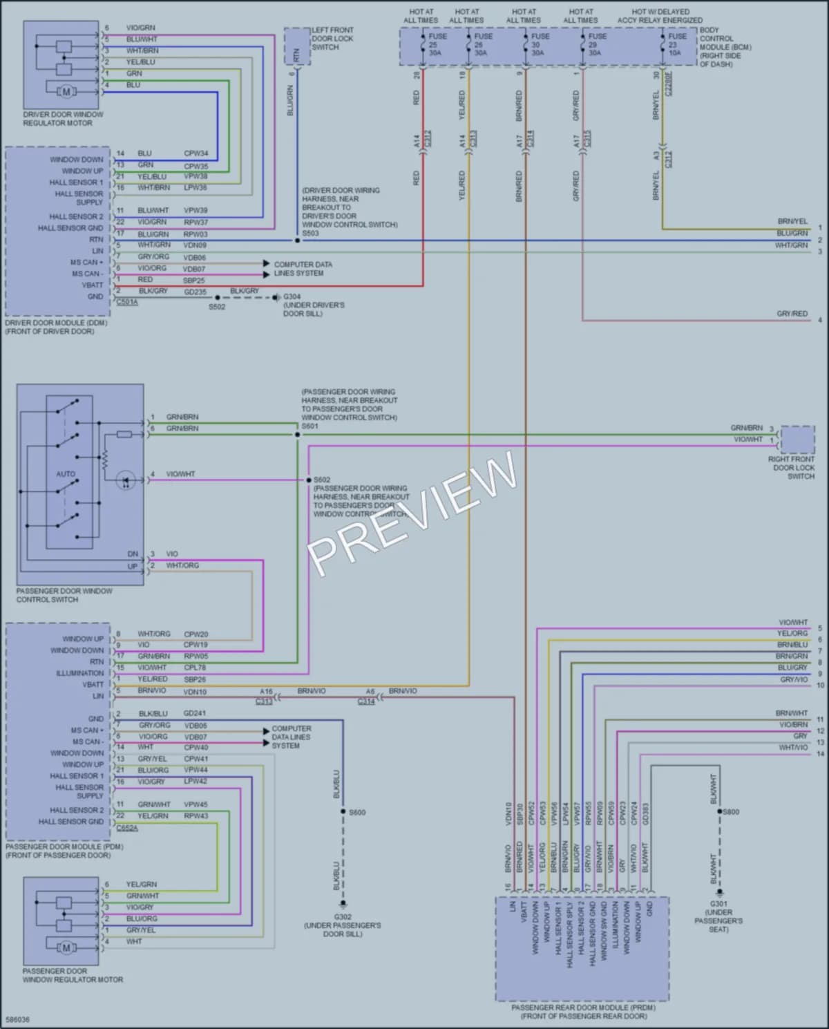 2018 Lincoln MKC Power Windows wiring diagram preview
