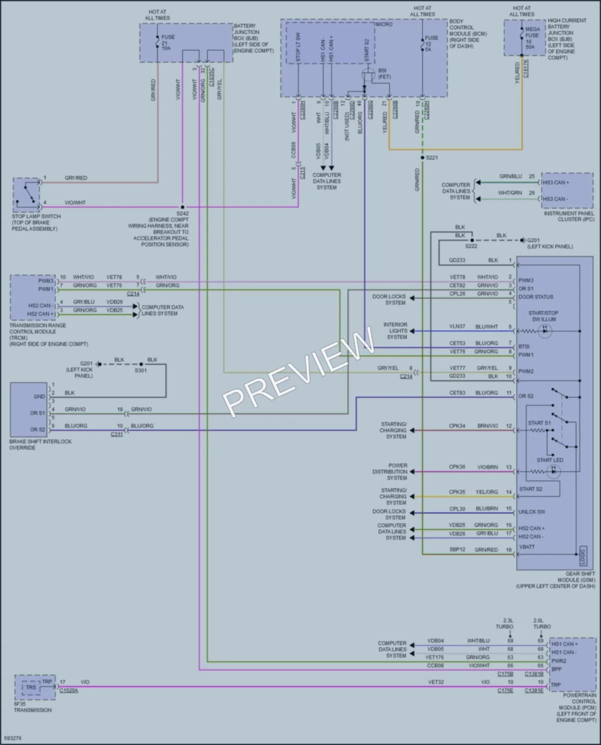 2018 Lincoln MKC Shift Interlock wiring diagram preview