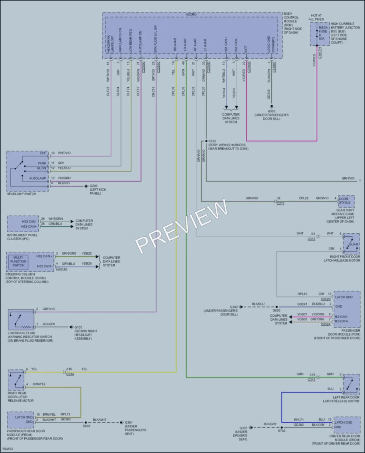 2018 Lincoln MKC Warning Systems wiring diagram preview