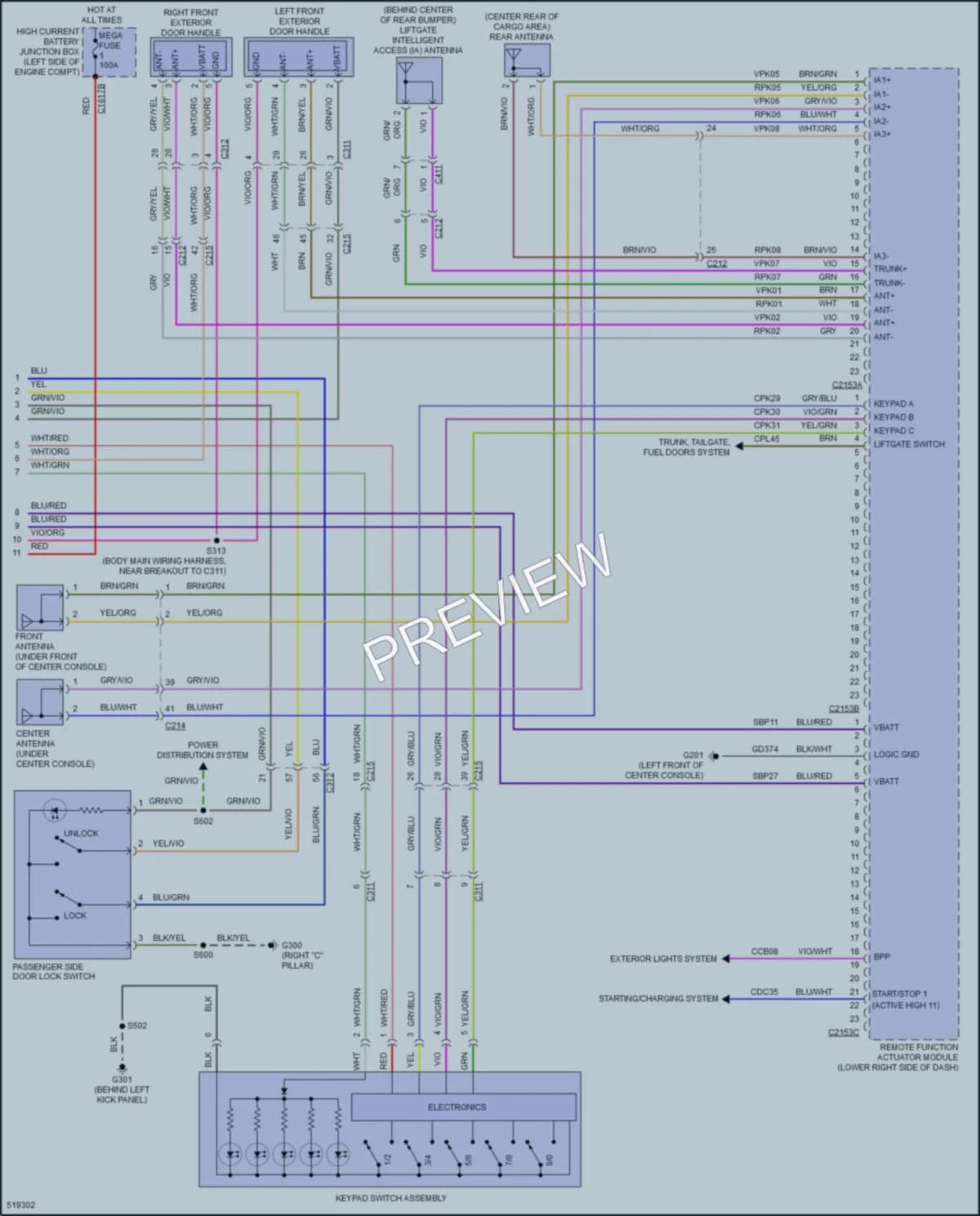 2018 Lincoln MKT Anti Theft wiring diagram preview