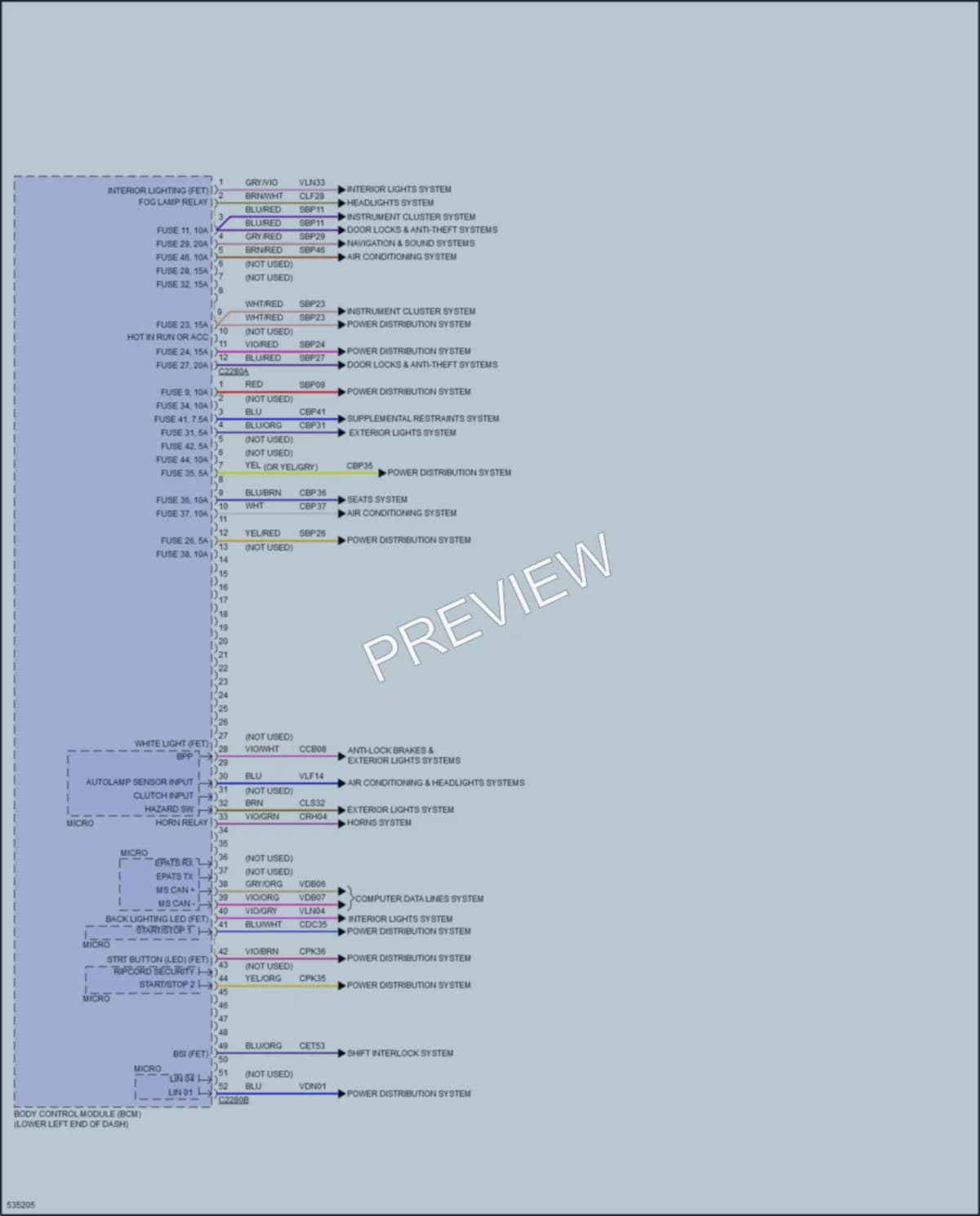 2018 Lincoln MKT Body Control Modules wiring diagram preview