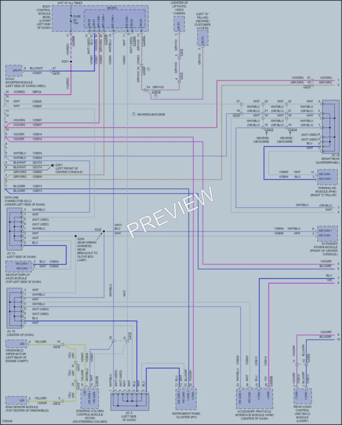 2018 Lincoln MKT Computer Data Lines wiring diagram preview