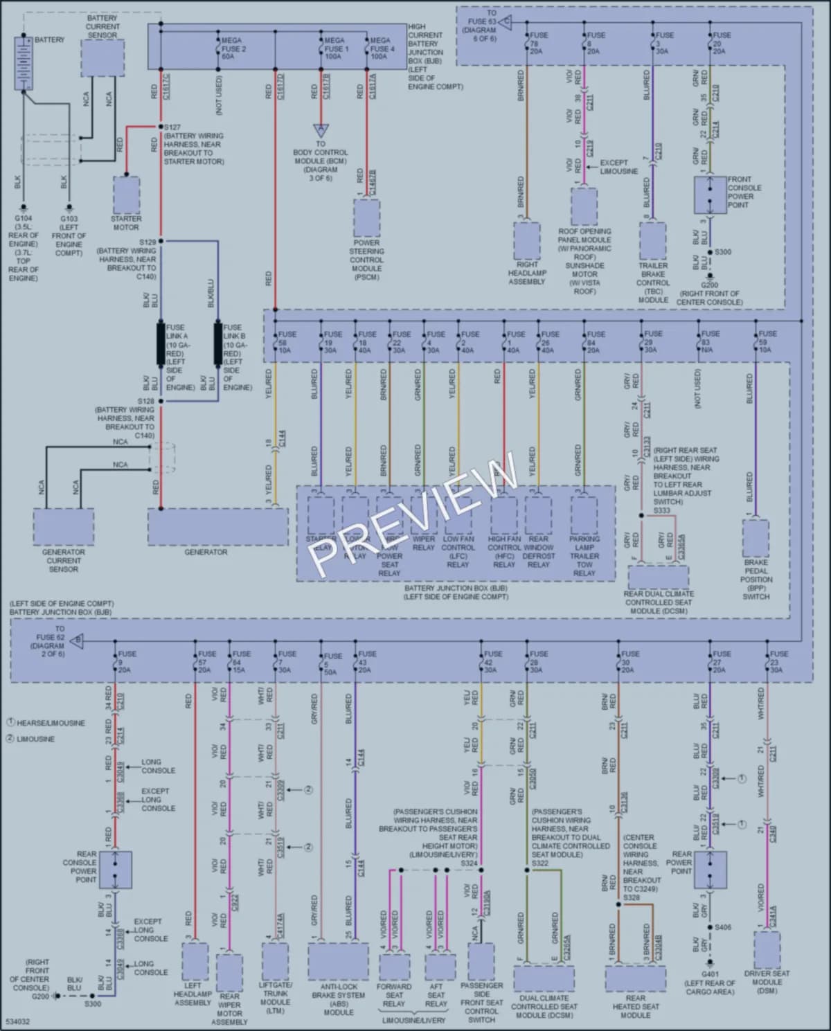 2018 Lincoln MKT Power Distribution wiring diagram preview