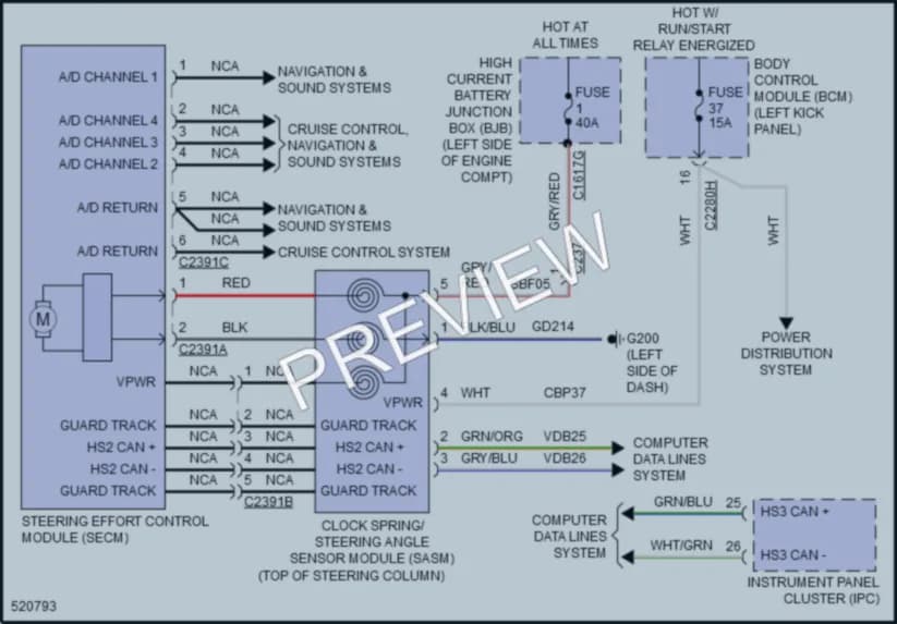 2018 Lincoln MKX Electronic Power Steering wiring diagram preview
