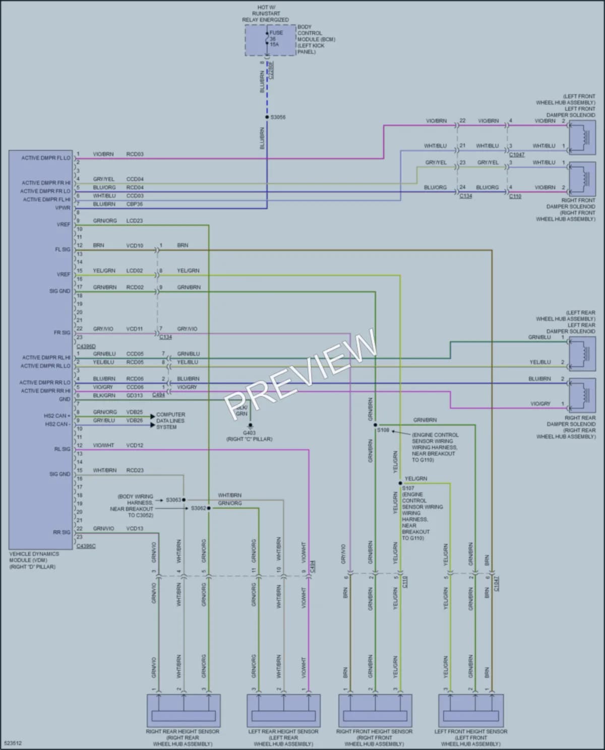 2018 Lincoln MKX Electronic Suspension wiring diagram preview
