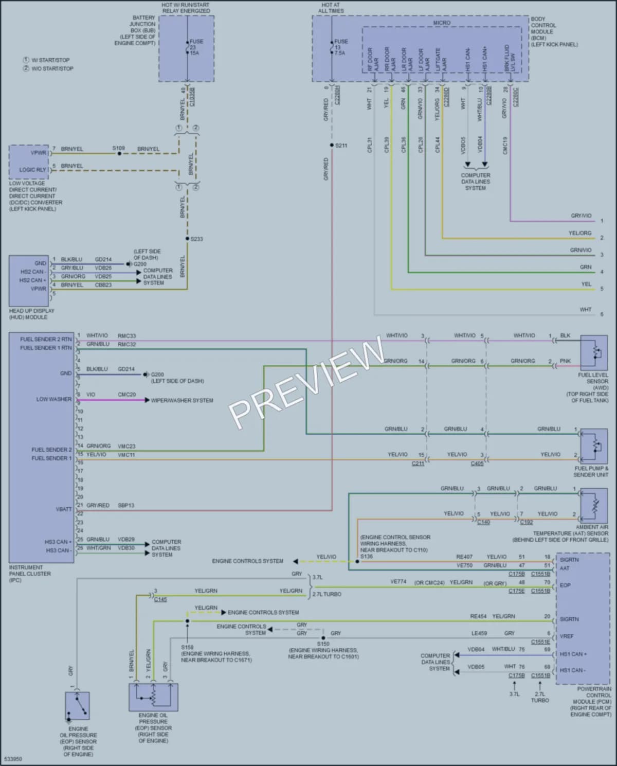 2018 Lincoln MKX Instrument Cluster wiring diagram preview
