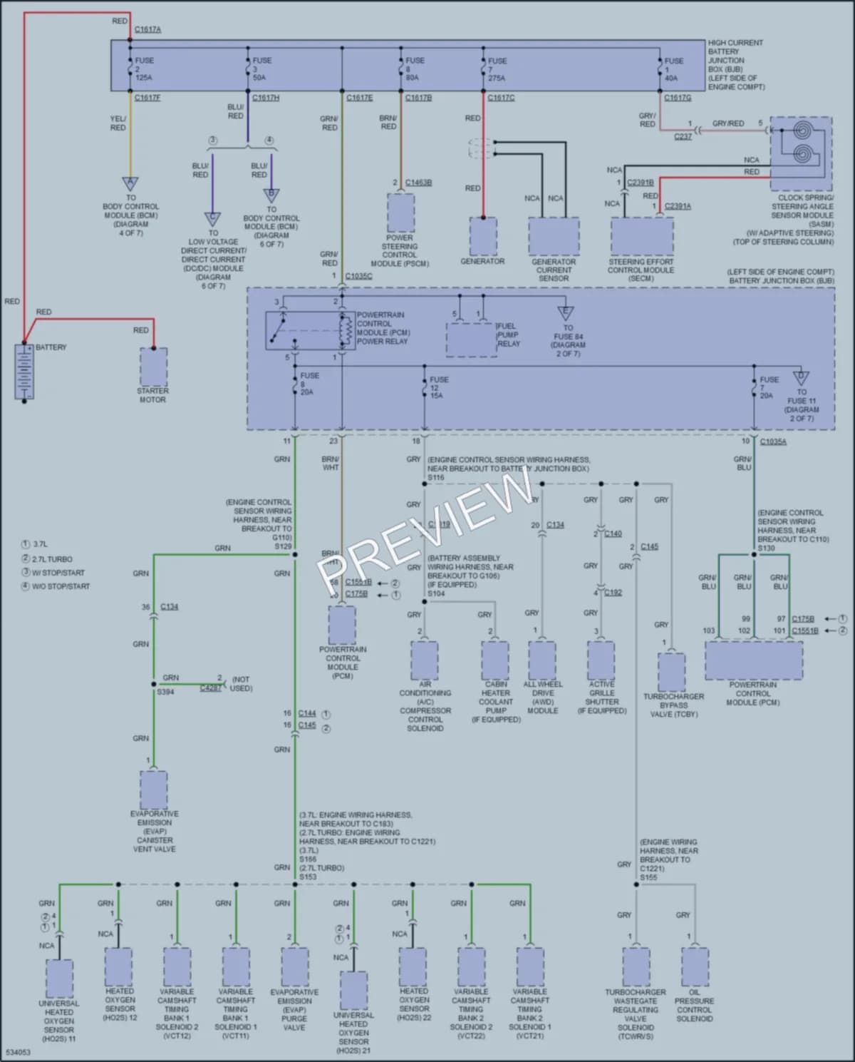 2018 Lincoln MKX Power Distribution wiring diagram preview