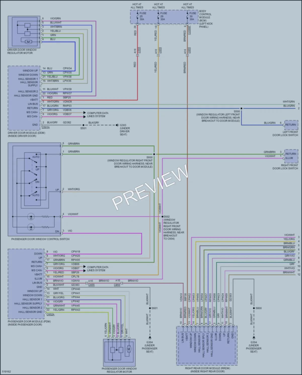 2018 Lincoln MKX Power Windows wiring diagram preview