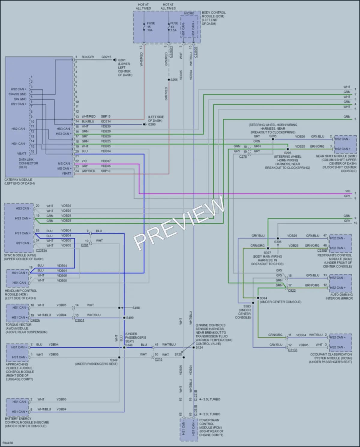 2018 Lincoln MKZ Computer Data Lines wiring diagram preview