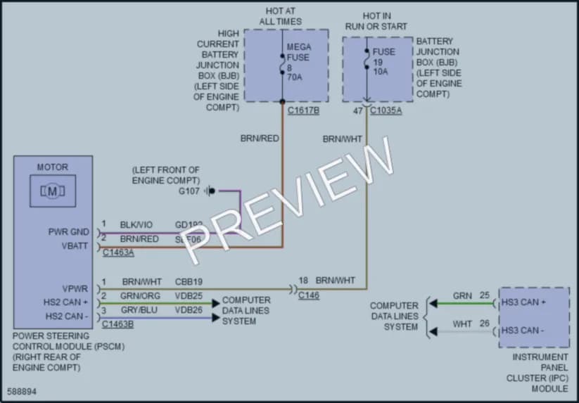 2018 Lincoln MKZ Electronic Power Steering wiring diagram preview