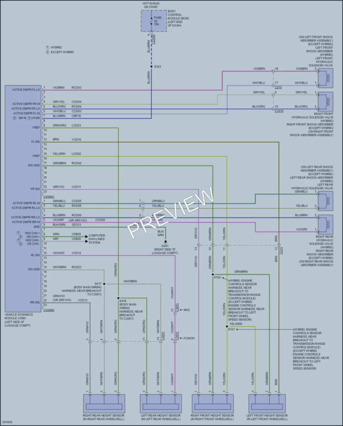 2018 Lincoln MKZ Electronic Suspension wiring diagram preview