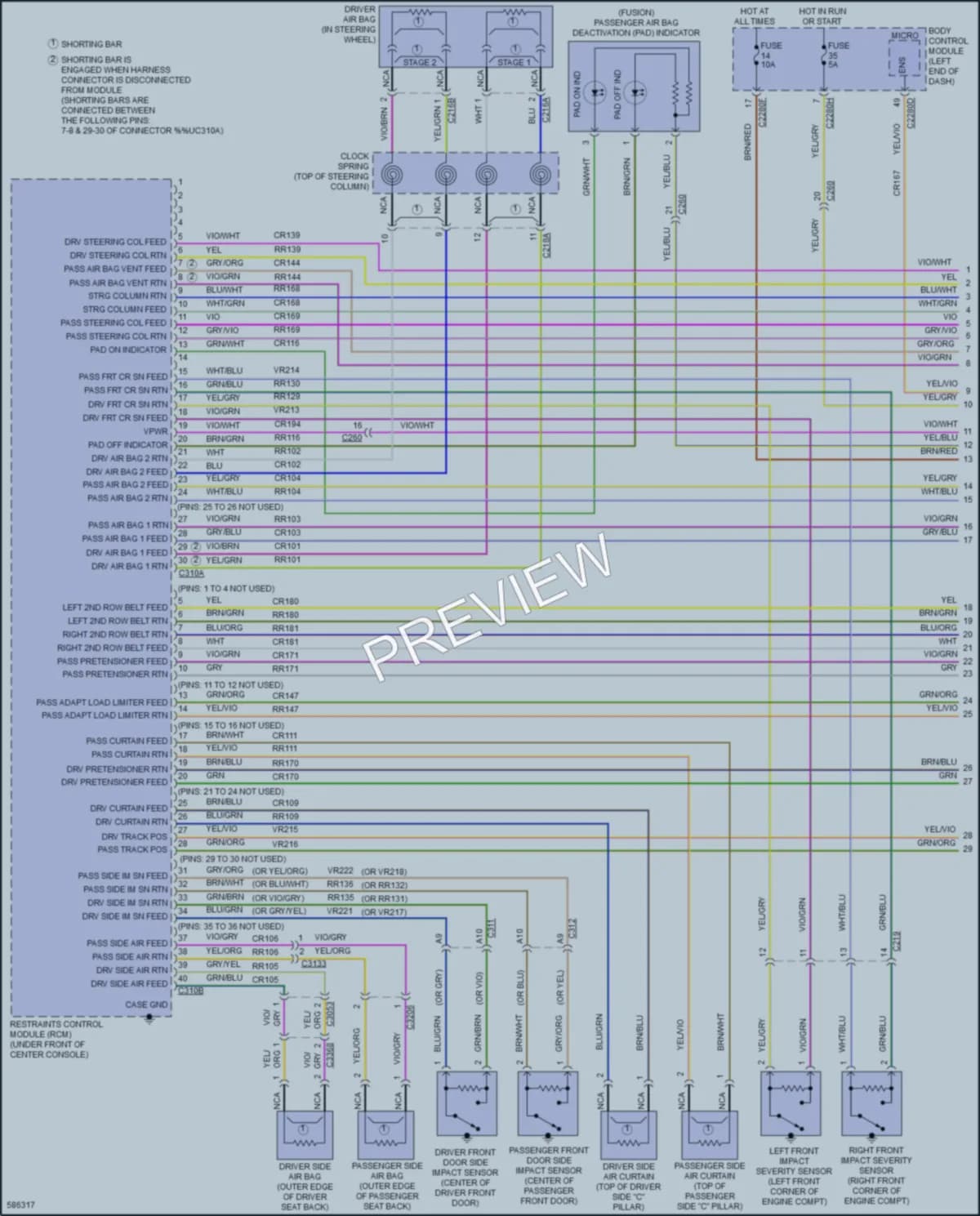 2018 Lincoln MKZ Supplemental Restraints wiring diagram preview