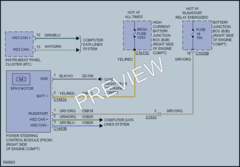 2018 Lincoln Navigator Electronic Power Steering wiring diagram preview