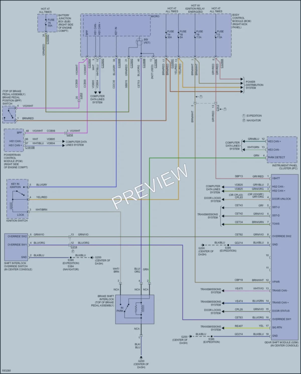 2018 Lincoln Navigator Shift Interlock wiring diagram preview
