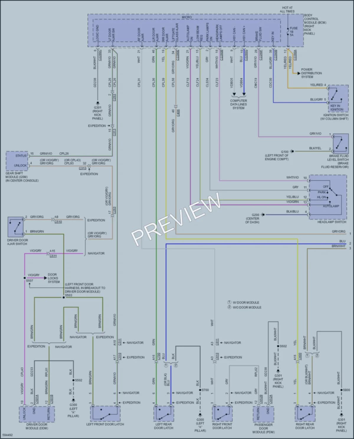 2018 Lincoln Navigator Warning Systems wiring diagram preview