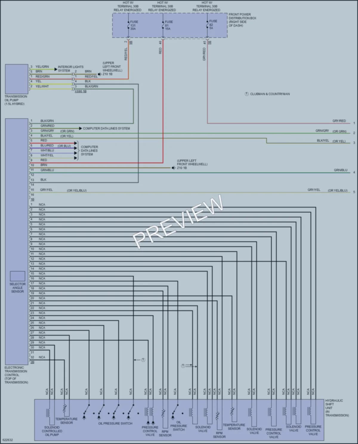 2018 MINI Cooper Transmission wiring diagram preview