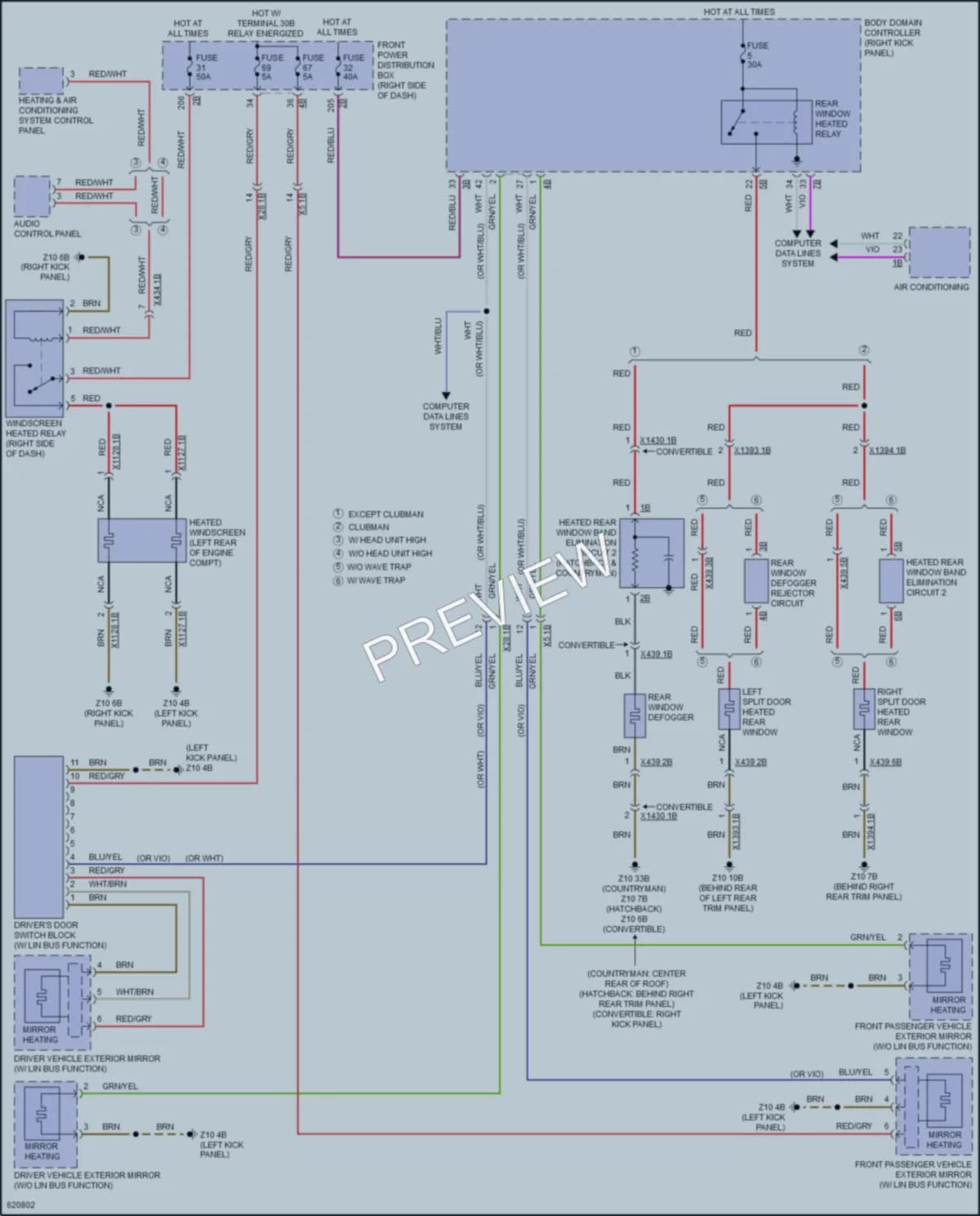2018 MINI CooperCountryman Defoggers wiring diagram preview