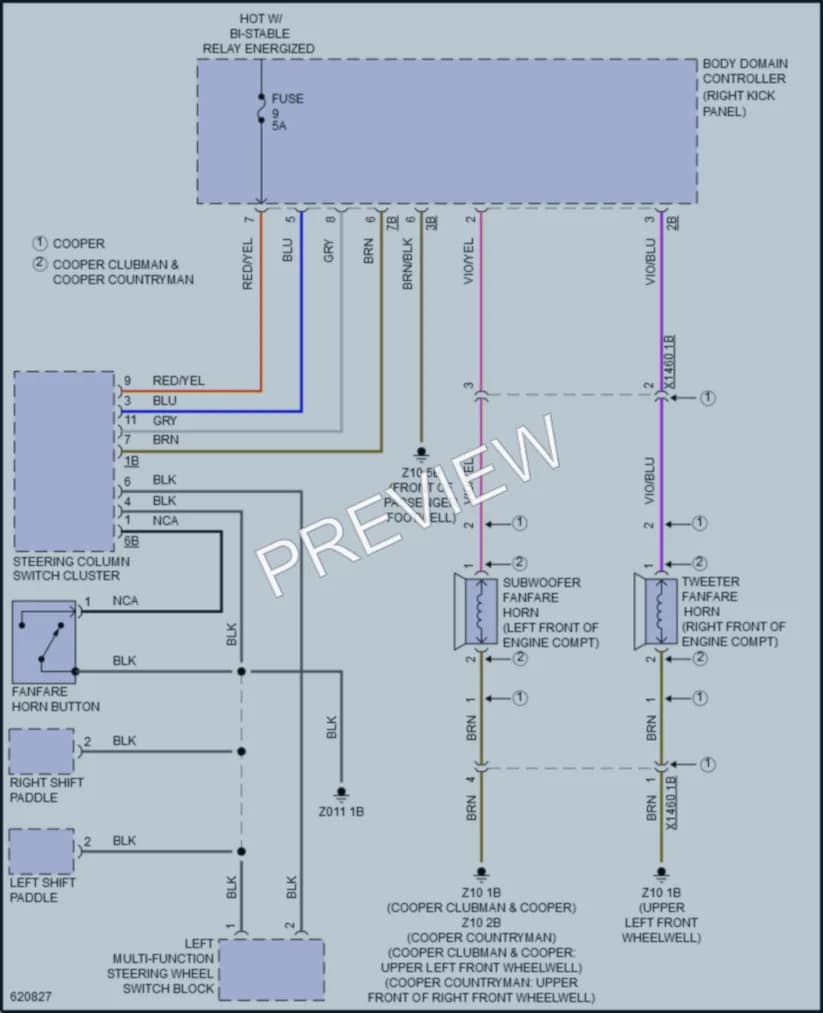 2018 MINI CooperCountryman Horn wiring diagram preview