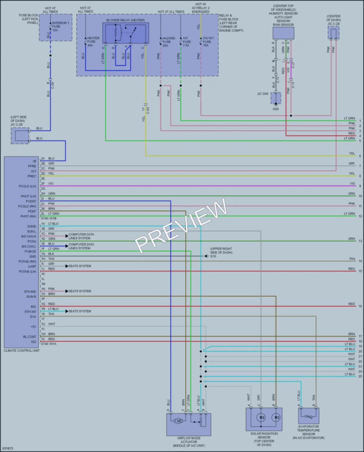 2018 Mazda 6 Air Conditioning wiring diagram preview