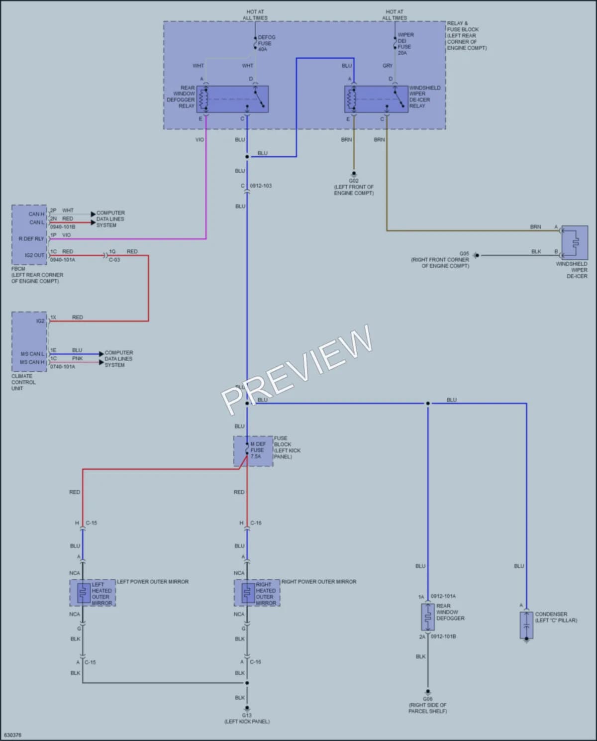 2018 Mazda 6 Defoggers wiring diagram preview