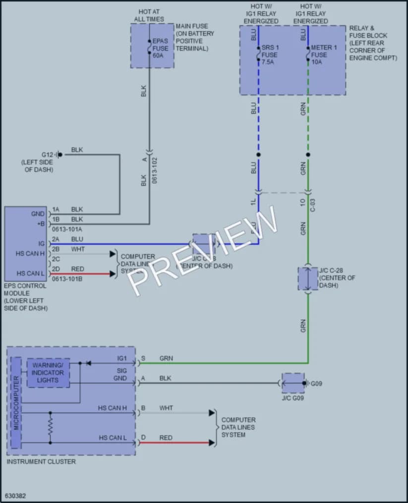 2018 Mazda 6 Electronic Power Steering wiring diagram preview