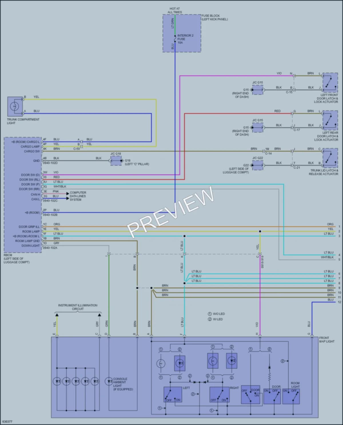 2018 Mazda 6 Interior Lights wiring diagram preview