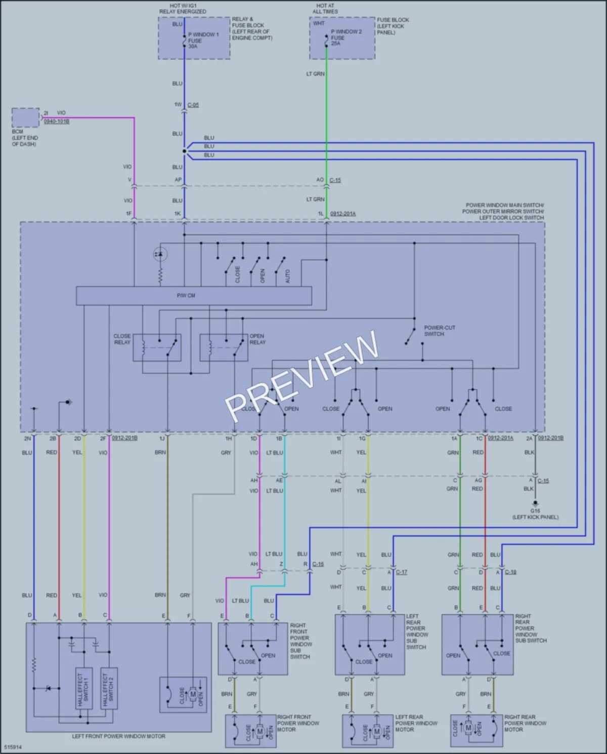 2018 Mazda CX3 Power Windows wiring diagram preview