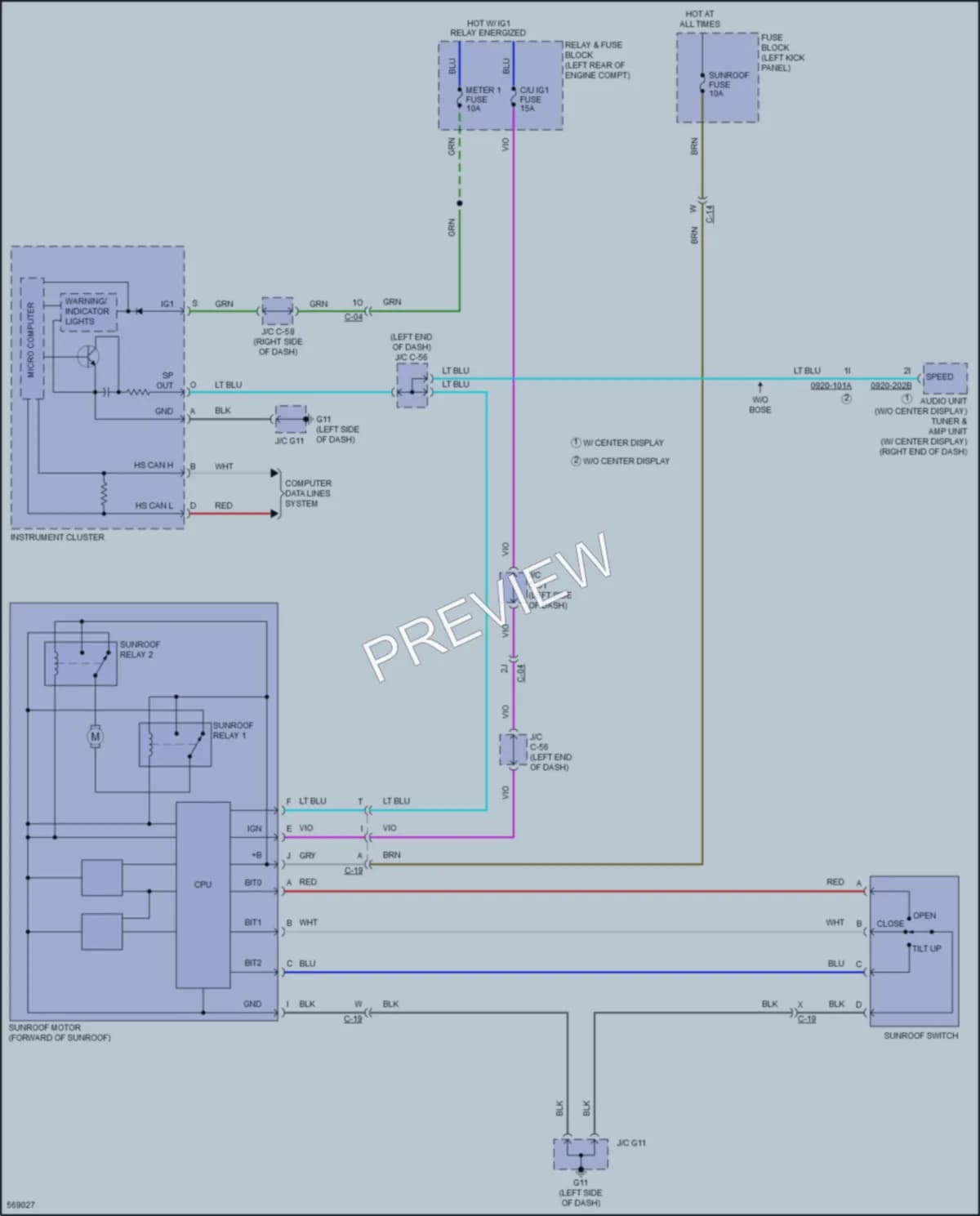 2018 Mazda CX5 Power Top Sunroof wiring diagram preview