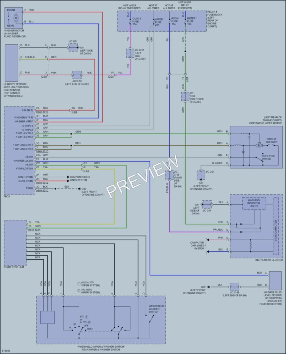2018 Mazda CX5 Wiper Washer wiring diagram preview