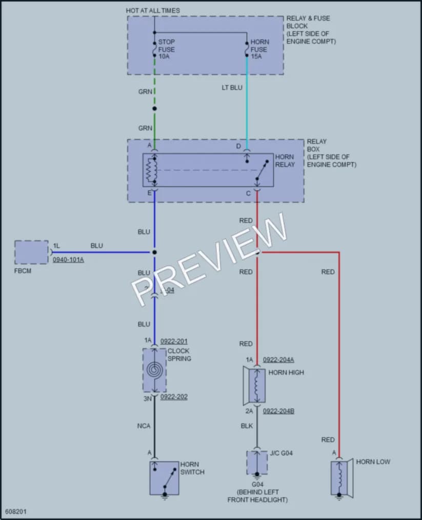 2018 Mazda CX9 Horn wiring diagram preview