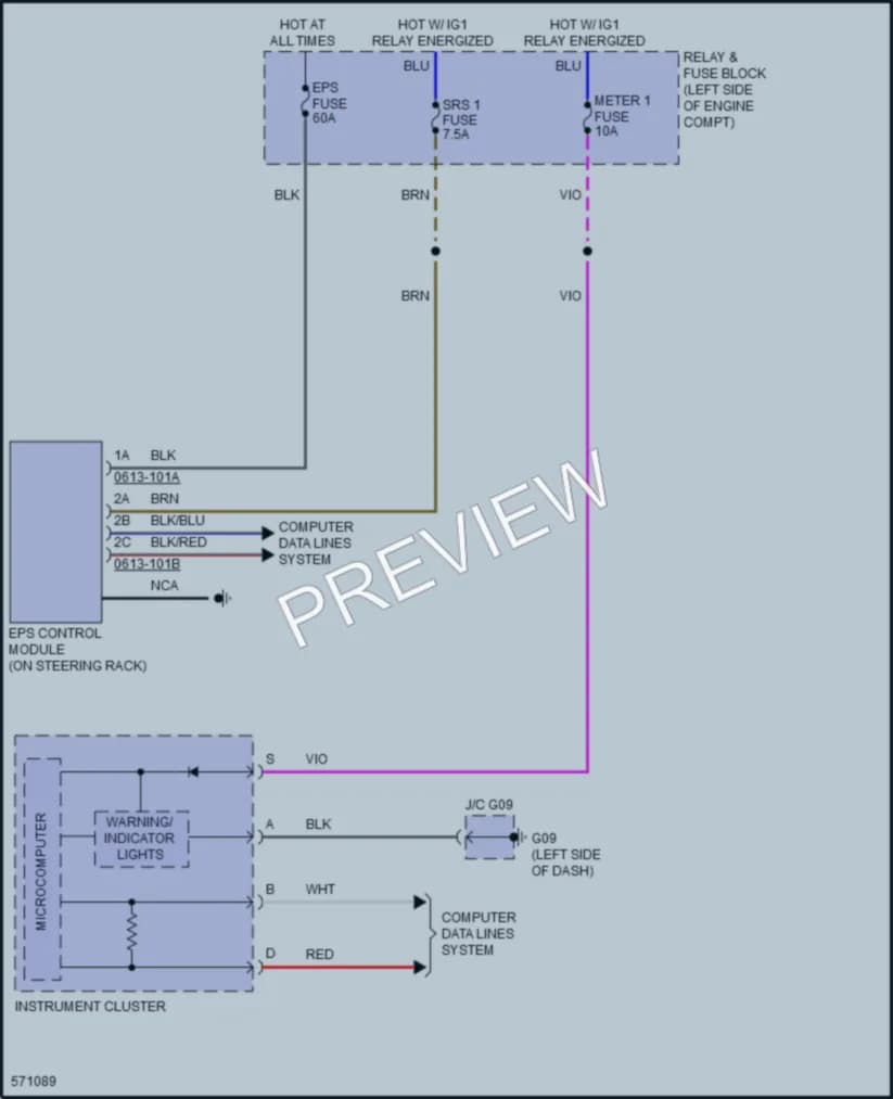 2018 Mazda MX5Miata Electronic Power Steering wiring diagram preview