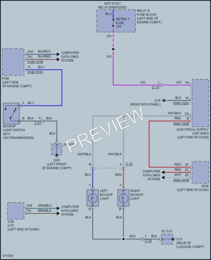 2018 Mazda MX5Miata Exterior Lights wiring diagram preview