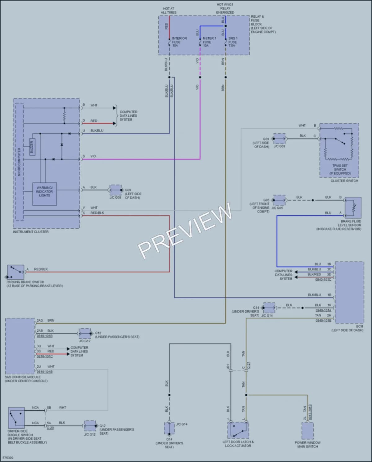 2018 Mazda MX5Miata Warning Systems wiring diagram preview