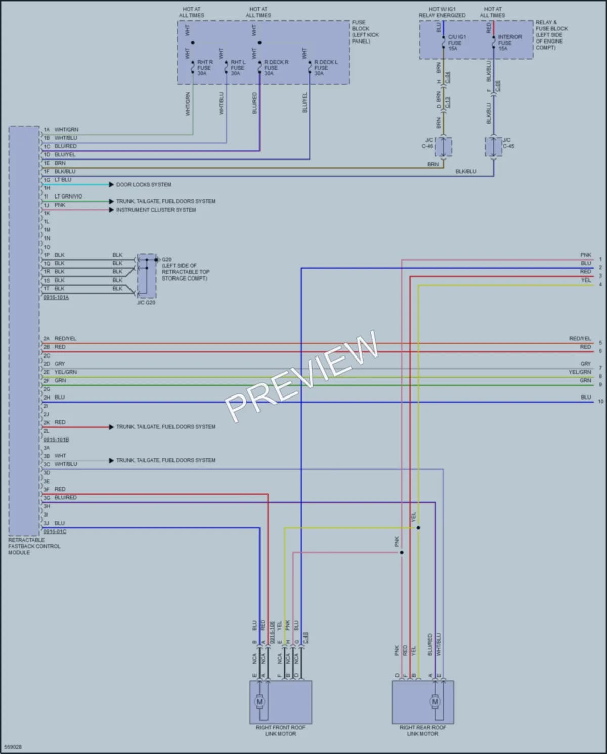 2018 Mazda MX5MiataRF Power Top Sunroof wiring diagram preview