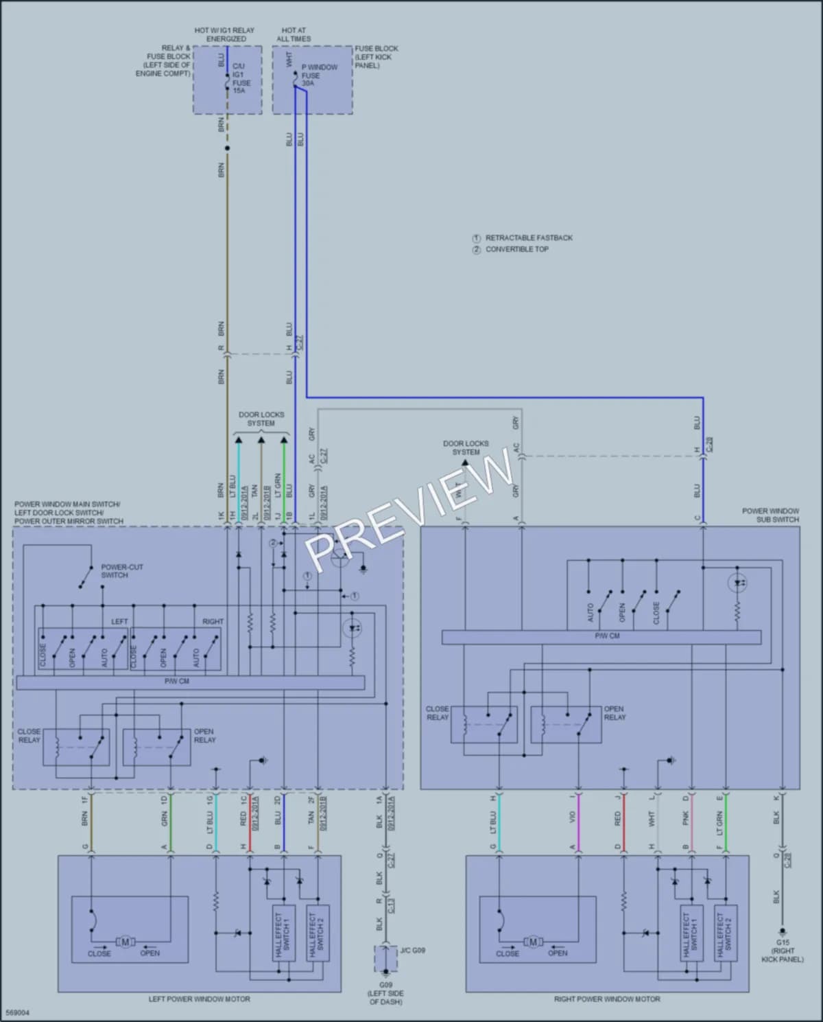 2018 Mazda MX5MiataRF Power Windows wiring diagram preview