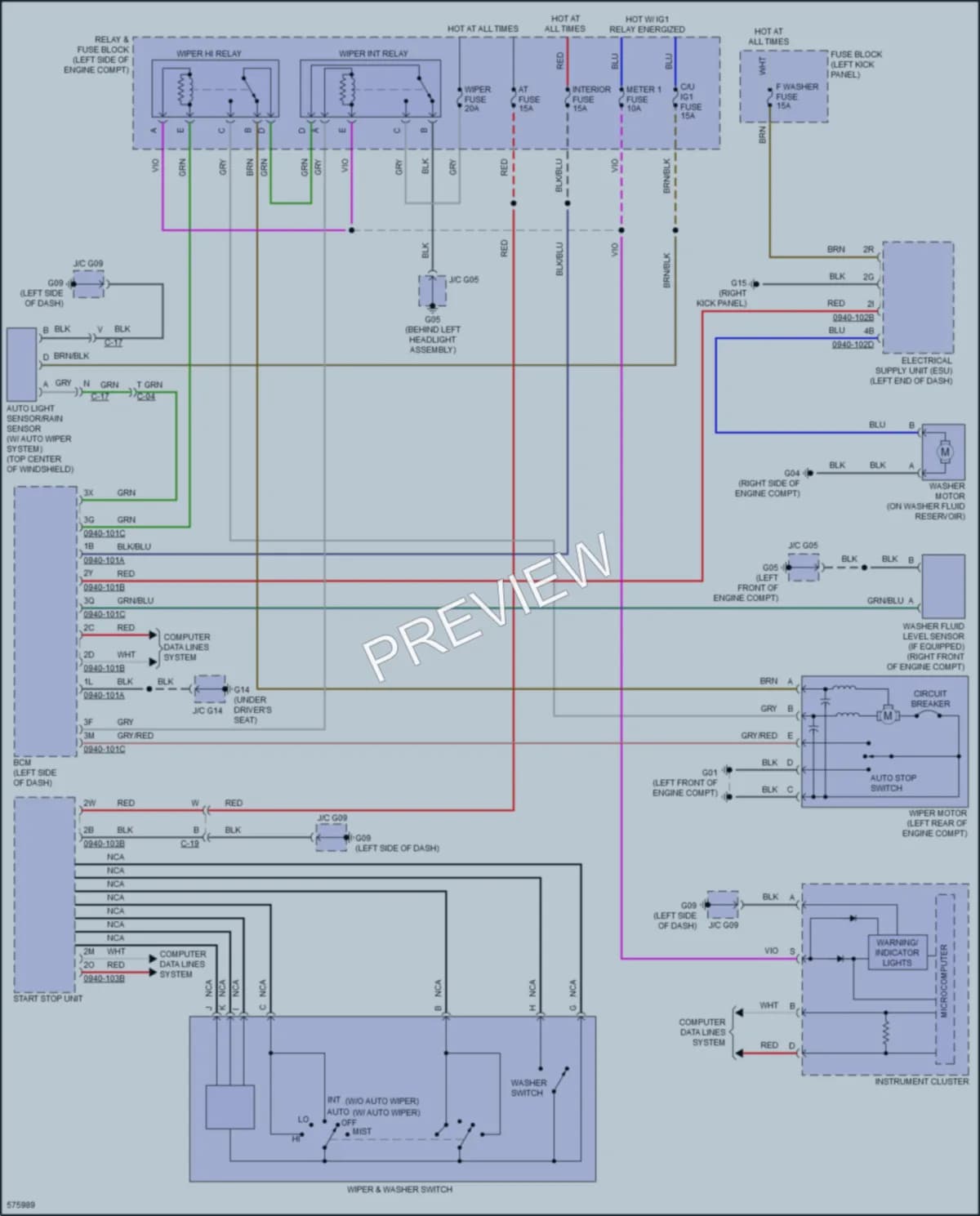 2018 Mazda MX5MiataRF Wiper Washer wiring diagram preview