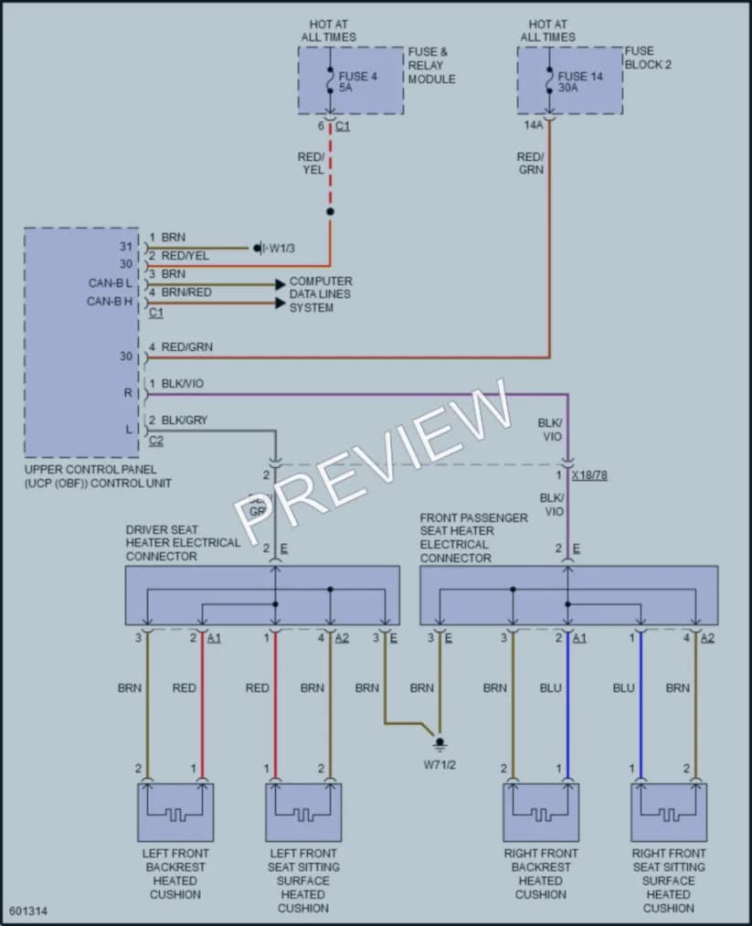 2018 MercedesBenz 2500Sprinter Power Seats wiring diagram preview